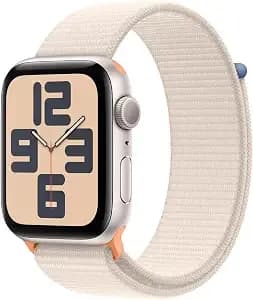 Apple Watch Se (2nd Gen) (Gps + Cellular, 40mm) - Starlight Aluminum Case With Starlight Sport Loop, One Size (Renewed)