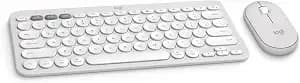 Logitech Pebble 2 Compact Wireless Keyboard And Mouse For Mac, Ipad - White - Slim, Quiet, Portable, Customizable, Bluetooth, Connect Up To 3 Apple Devices Via Easy-Switch Buttons, For Mac, Macos, Ipados