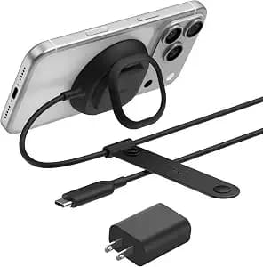 Belkin qi2.2 25w Wireless Charger Fast Charging Pad With Kickstand - Fast Charging, Magsafe Compatible, Iphone 17/16/15, Airpods, Travel Charger, Magnetic
