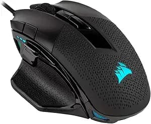 Corsair Nightsword Rgb Gaming Mouse For Fps, Moba - 18,000 Dpi - 10 Programmable Buttons - Weight System - Icue Compatible - Black