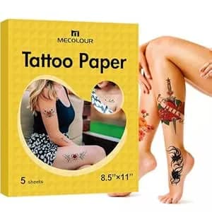 Printable Temporary Tattoo Paper 8.5"x11"-5 Sets For Inkjet Printer Diy Image Transfer Decal Paper For Skin, For Halloween, Celebrate Festivals, Parties, Birthday Bashes,New Year