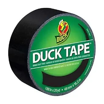 Duck Brand 1265013 Color Duct Tape, Single Roll, Black