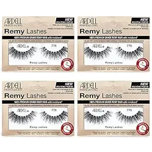 Ardell Remy Lash 778, Premium Grade Remy Hair False Lashes With Invisiband, 4 Pairs