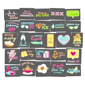 Island Vibes Temporary Tattoos - 52pk - Bach Island Party Favors - Villa Girl - Bombshell - Sassy Watch Party Supplies