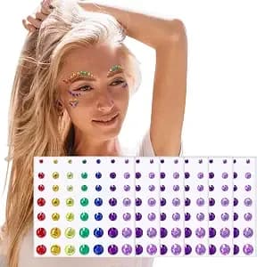 Wehhbtye 6 Sets Rainbow Face Gems, Self Adhesive Pride Festival Face Jewels With 7 Colors, Glitter Crystal Body Jewels Stickers For Lgbt Makeup Costume Party Accessories Craft Diy Decorations