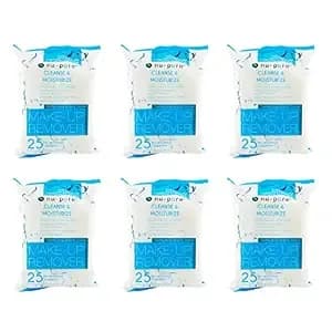 Cleansing And Moisturizing, Makeup Remover, Wet 25 Towelettes (Pack Of 6)