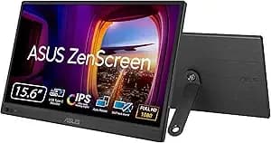 Asus Zenscreen mb169ck 15.6 Inch 1080p Portable Monito - Dual Usb-C, 360 Kickstand, Anti-Glare Ips, Plug And Play, Laptop Screen Extender, Travel Display For Macbook And Pc