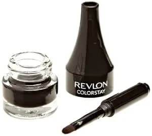 Revlon CrèMe Gel Eyeliner CrèMe, Colorstay Eye Makeup, Waterproof, Smudgeproof, Longwearing With Precision Brush Applicator, 001 Black, 0.08 Oz