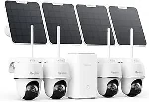 Reolink Argus Pt Ultra 4k Solar Security Camera Outdoor System 4 Pack