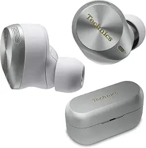 Technics Premium Hi-Fi True Wireless Bluetooth Earbuds With Advanced Noise Cancelling, 3 Device Multipoint Connectivity, Wireless Charging, Hi-Res Audio + Enhanced Calling - Eah-az80-S (Silver)