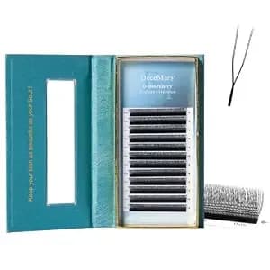 Decemars U Shaped Yy Eyelash Extensions Supplies 2d Premade Fans Volume Crisscross Eyelashes Natural Soft Handwoven Eye Lashes Matte Black Mesh Wispy Clusters Matte Black-0.05mm-M-8-14mm Mix