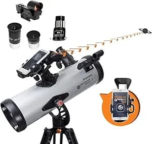 Celestron Starsense Explorer Lt 114az Newtonian Smartphone Guided Telescope - Smartphone App Sky Navigation, Manual Reflector Telescope, Beginner Deep-Sky Telescope, Bright Celestial Views, Portable