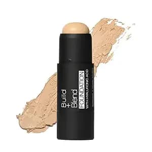 Palladio Build & Blend Foundation Stick, Medium Coverage Buildable Contour Stick For Face, Ultra Blendable Creamy Formula For A Natural Shine Free Finish, Natural Beige