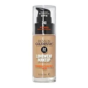 Revlon Colorstay Longwear Makeup Combo/Oily, 240 Medium Beige, 1 Fl Oz - Longwear Foundation For Combination & Oily Skin With Spf 15. Medium-Full Coverage, Matte Finish. Up To 24hr Wear.