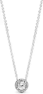 Pandora Classic Elegance Necklace, Sterling Silver, Clear Cubic Zirconia, 17.8 In