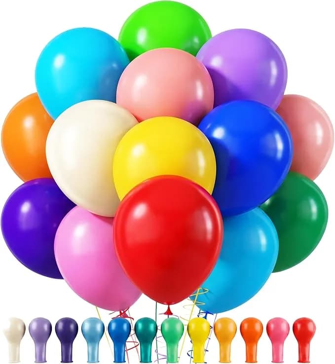 Rubfac Rainbow Balloons 120pcs Party Balloons For Birthday Decorations - Thick Latex Rainbow Balloons, Assorted Colors 120pcs 12 Inch, For Birthday Party Decorations Baby Shower Back To School