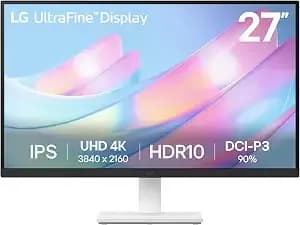 Lg 27us500-W Ultrafine Monitor 27-Inch 4k Uhd (3840x2160) hdr10 Ips Borderless Design Reader Mode Flicker Safe Switch App Hdmi Displayport - White