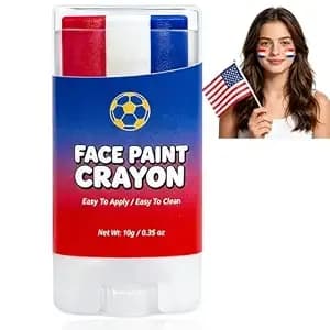 Red White And Blue Face Body Paint Stick, World Cup 2026 America France Norway Face Paint Stick For Soccer Game Day, Red White Blue Eye Black, Face Paint Crayon For Soccer Football Fans Makeup