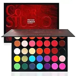 Bestland 35 Color Studio Eyeshadow Palette For Halloween Makeup, Pop Makeup Inner Artist Matte Shimmer Luminous Velvet Texture Pressed Colors Powder Creamy Eye Shadow Blendable Natural Makeup Palette