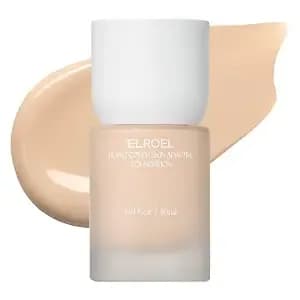 Elroel Blanc Cover Foundation - K Beauty Liquid Foundation Makeup (#200) - 24hr Hydrating Wear, Lightweight Buildable Coverage, Niacinamide Collagen, Panax Ginseng, Vegan Collagen, 20 Inclusive Shades