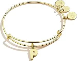 Alex And Ani Expandable Bangle For Women, Initials A To Z Letter Charms, Shiny Finish, 2 To 3.5 In