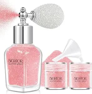 Sightor Body Glitter Spray 30ml Shiny Spray For Body Hair Face Clothing - Pink Body Shimmer Glitter Loose Sparkle Makeup For Body Highlighter