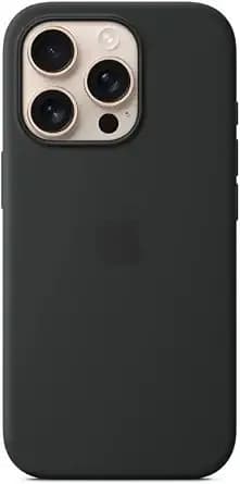 Apple Iphone 16 Pro Silicone Case With Magsafe And Camera Control: Lightweight Phone Case, Wireless Charging Compatible, Smooth Matte Finish, Black