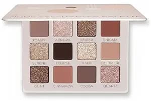Lamora Nude Eyeshadow Palette - 12 Neutral Shimmer & Matte Vegan Shades - Everyday Multi-Use Eye Makeup Palette, Natural Soft Pink Rose Shadows, Ultra-Blendable, Long Lasting, Travel Size, Mirror