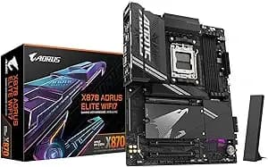 Gigabyte x870 Aorus Elite wifi7 Amd am5 Lga 1718 Motherboard, Atx, ddr5, 4x M.2, Pcie 5.0, usb4, wifi7, 2.5gbe Lan, Ez-Latch, 5-Year Warranty