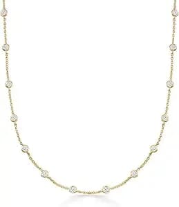 Ross-Simons 4.50 Ct. T.W. Cz Station Necklace