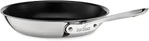 All-Clad d3 3-Ply Stainless Steel Nonstick Fry Pan 10 Inch Induction Oven Broiler Safe 500f Pots And Pans, Cookware Silver