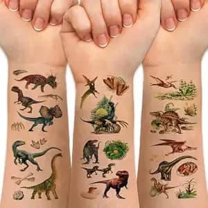 3d Dinosaur Temporary Tattoos, 50+Style Dinosaur Jungle Fake Tattoo Stickers, Realistic Long Lasting Cute Forest Dino Tattoo For Adult Birthday Party Favor Supplies Decoration Gifts 767