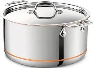 All-Clad Copper Core 5-Ply Stainless Steel Stockpot 8 Quart Induction Oven Broiler Safe 600f Pots And Pans, Cookware Silver