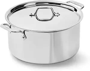 All-Clad d3® Stainless Steel 8 Quart Stockpot Covered- Made In The Usa- The Original Bonded Professional Cookware- Oven Safe & Induction Compatible