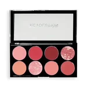 Revolution Ultra Blush Palette, Sunset Burst - 8 Pigmented Shimmer & Matte Makeup Shades, Blendable Powder Blush Formula, Vegan & Cruelty-Free