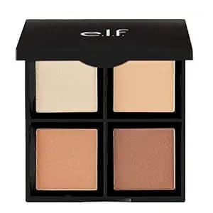 E.L.F. Contour Palette, 4 Shades, Customizable, Easy To Apply, Sculpts, Shades, Brightens, Light/Medium, Infused With Vitamin E, All-Day Wear, 0.56 Oz