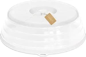 Wvm Microwave Splatter Cover Vented For Food With Hook Hole, Splatter Guard & Colander Kitchen Gadget For Food, Meal Prep, Clear, M(11"x3.26")-Pack Of 1