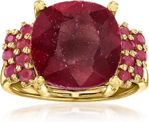 Ross-Simons 7.10 Ct. T.W. Ruby Ring In 18kt Gold Over Sterling
