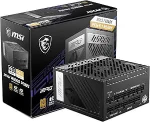 Msi Mpg a850g pcie5, Fully Modular Compact Gaming 850w Power Supply, 80+ Gold, Native 12v-2x6 Cable, 100% Japanese Capacitor, Atx 3.1 & Pcie 5.1 Ready, Low-Noise, 10 Year Warranty