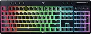 Razer Blackwidow v4 Low Profile Wireless Gaming Keyboard, Yellow Switches - 2.4ghz Wireless & Bluetooth, Multi-Function Roller, 11 Control Buttons, Long Battery Life