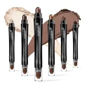 6pcs Eyeshadow Stick Makeup Sets,Dark Brown Shimmer Eyeshaow Pencil, Long Lasting Metallic Eye Shadow,Eye Brightener Stick Pencil Crayon, a02-Taupe Mauve
