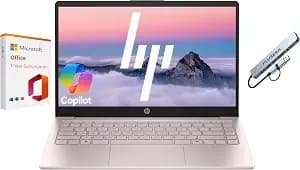Hp 14" Business Laptop Computer With 1-Year Office 365, Intel Quad-Core n150 Processor, 640gb Storage (128gb Ufs+512gb Docking Set), 16gb Ram, Windows 11 Home, Tranquil Pink