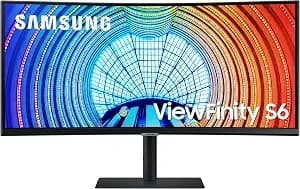 Samsung Viewfinity s65ua Series 34-Inch Ultrawide Qhd Curved Monitor, 100hz, Usb-C, hdr10 (1 Billion Colors), Height Adjustable Stand, Tuv-Certified Intelligent Eye Care (ls34a654ubnxgo),Black