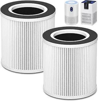 B-d02l/m05 Filter, Compatible With Mooka B-d02l & m05 Air Purifier - For Vewior B-d02u, For Koios B-d02l, For Tailulu d10 Air Purifier, 2 Pack Basic Filter, White