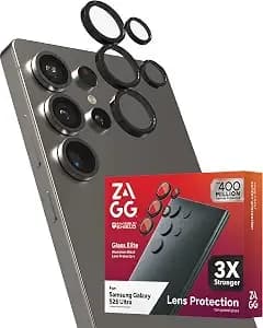 Zagg Glass Elite Anti-Reflective Samsung Galaxy s25 Ultra Camera Lens Protector – Anti-Glare Technology, Maximum Impact & Scratch Resistance, Smudge-Free Surface, Recycled Materials