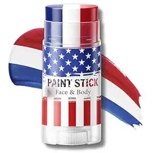 Red White And Blue Face Paint Stick,Usa Eye Black Stick（01 Usa） - 3 In 1 Colors Body Paint Sticks For Soccer,Football,Softball,Baseball,Gentle Blendable,High Pigment Eye Black Stick Makeup