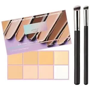 8 In 1 Color Corrector Palette, Concealer Contour Palette For Dark Circles - With Two Brushes, Cream Makeup Foundation