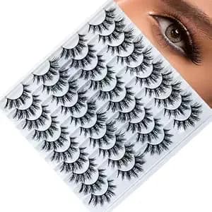 20 Pairs Wispy False Eyelashes, 5d Faux Mink Cat Eye Strip Lashes - Cat Eye Design, Natural Lengthening, Voluminous & Fluffy, Daily And Party Wear