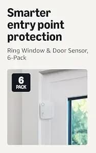 Ring Sensors: Window & Door Sensor (Newest Model) 6-Pack – Instant Notifications, On Amazon Sidewalk, Pro Monitoring Available (Sold Separately)