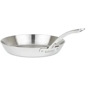 Viking Contemporary 3-Ply Frying Pan, 12 Inch Stainless Steel Kitchen Cookware, Silver